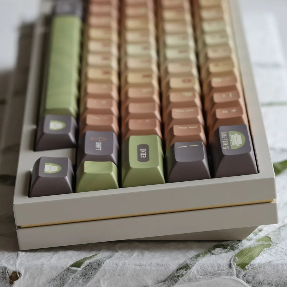 Matcha Cake Keycap PBT 142 Keys KCA Profile DYE Sublimation Custom Design For Cherry MX Switches Mechanical Keyboard