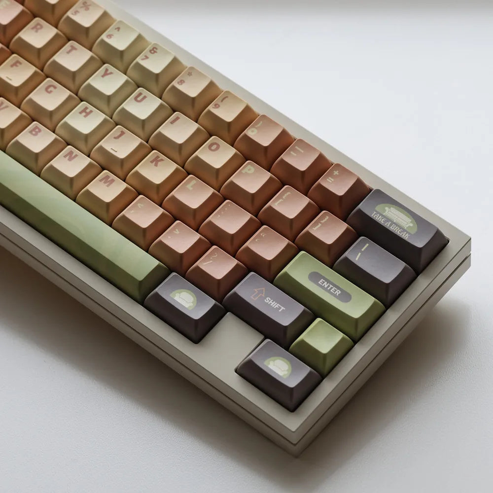 Matcha Cake Keycap PBT 142 Keys KCA Profile DYE Sublimation Custom Design For Cherry MX Switches Mechanical Keyboard