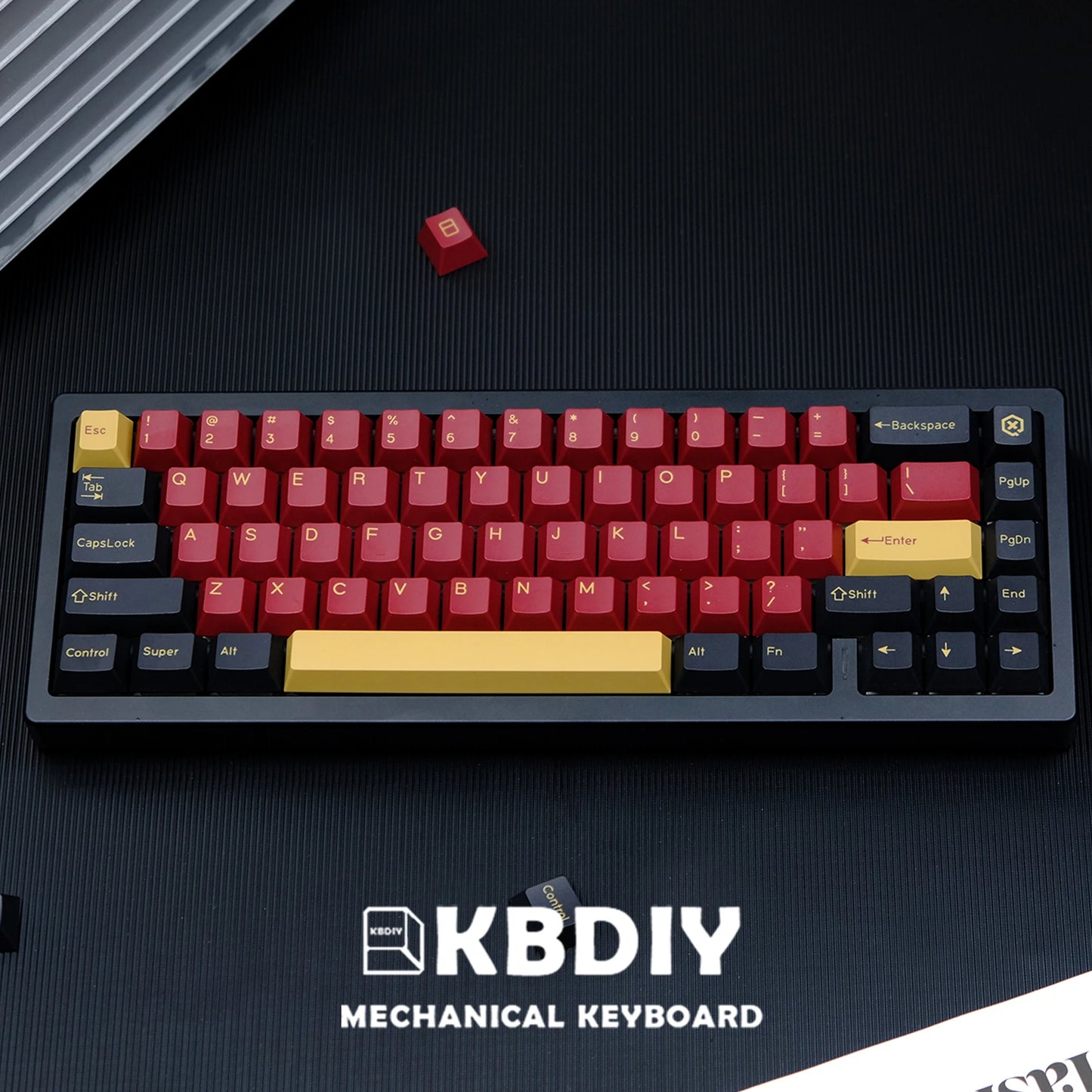 KBDiy 171 Keys/Set Cherry Profile GMK Keycap GMK Red Samurai Custom PBT Keycaps for Mechanical Keyboard ISO Keys Cap MX Switches